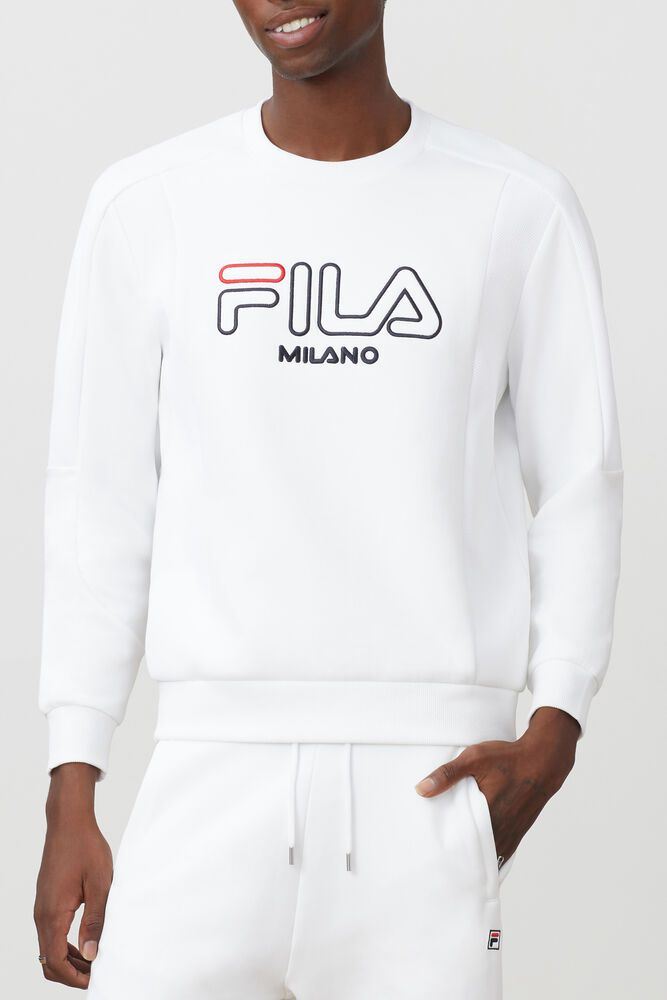 Fila Sweatshirt Mens White - Milano Neoprene - Philippines 6524718-UP